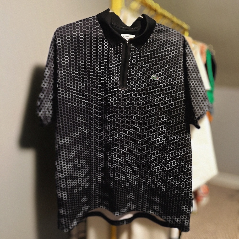 Honeycomb Print Lacoste Polo